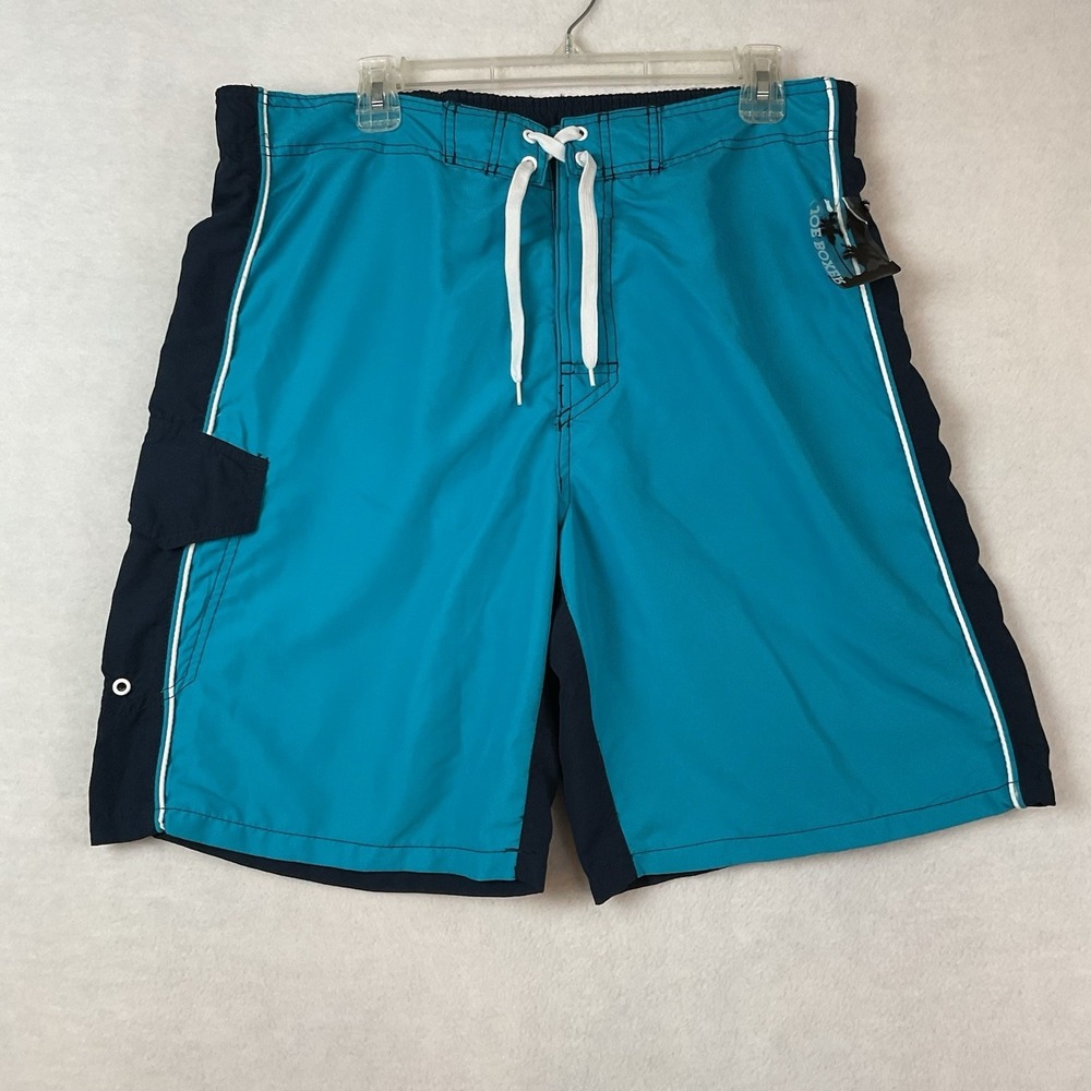 Joe Boxer‎ Swim Trunks Mens L Navy Blue Mesh Lining Side Pocket Swimsuit NEW